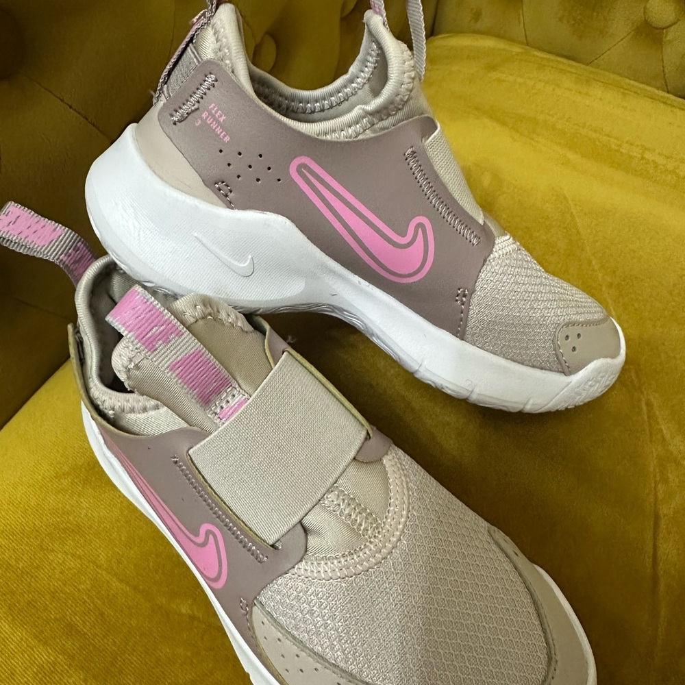 Nike Taupe and Pink Athletic Shoes